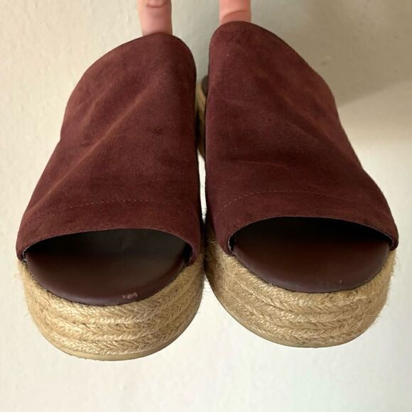 Vince Suede Solana Platform Espadrille Wine Red Sandal Size 7.5 - Picture 3 of 10